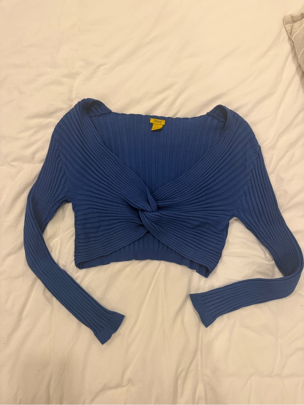 Daisy blue knitted long sleeve top - L